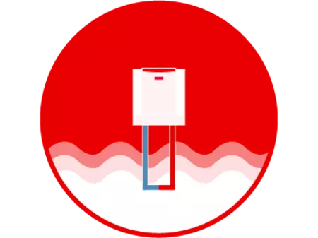 Tepelné čerpadlo voda voda ikona