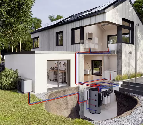 WOLF řez domem CHA, větrání, zásobník