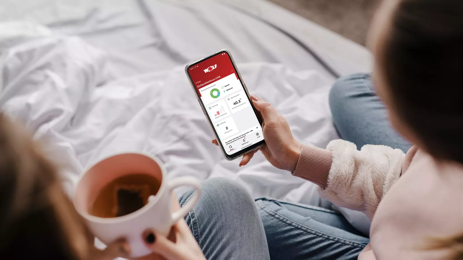 WOLF Smartset App bei der Anwendung