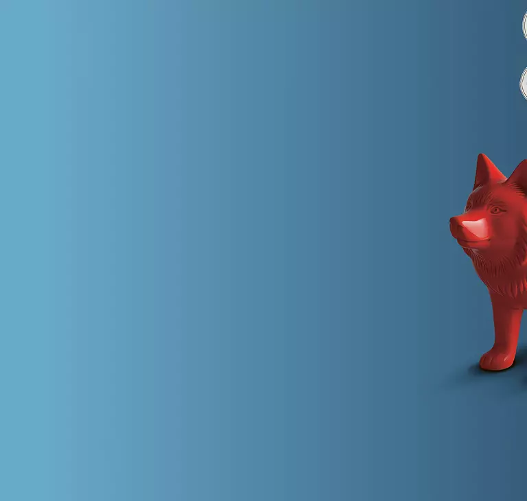 Sparwolf in den Münzen hineinfallen