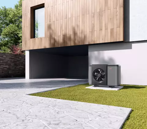 Tepelné čerpadlo v zahradě