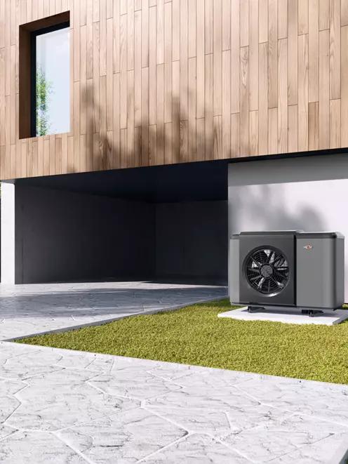 WOLF CHA heat pump outdoor installation