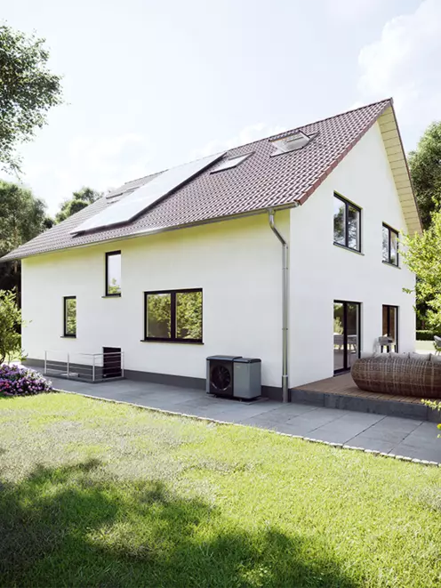 New building with gas hybrid heating