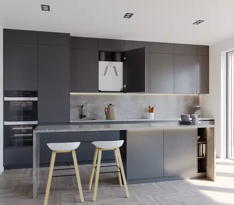 FWL-200 Wohnraumlüftungsgerät in Küchenschrank