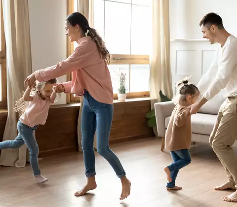 Family happy at home