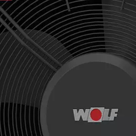 Nahaufnahme der WOLF Wärmepumpe 
