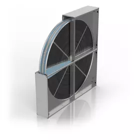 Bild eines Rotationswärmetauschers von WOLF auf weißem Hintergrund. 